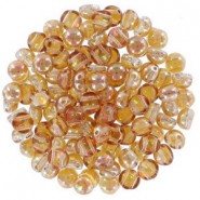 Cuentas de vidrio Czech Cabuchones 2 agujeros 6mm - Crystal Apricot Medium